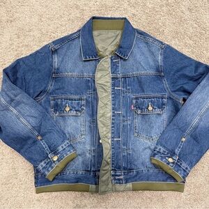 Levi's Blue Denim Jacket with Olive Details